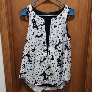 Apt. 9 Black and White Floral Sleeveless Blouse